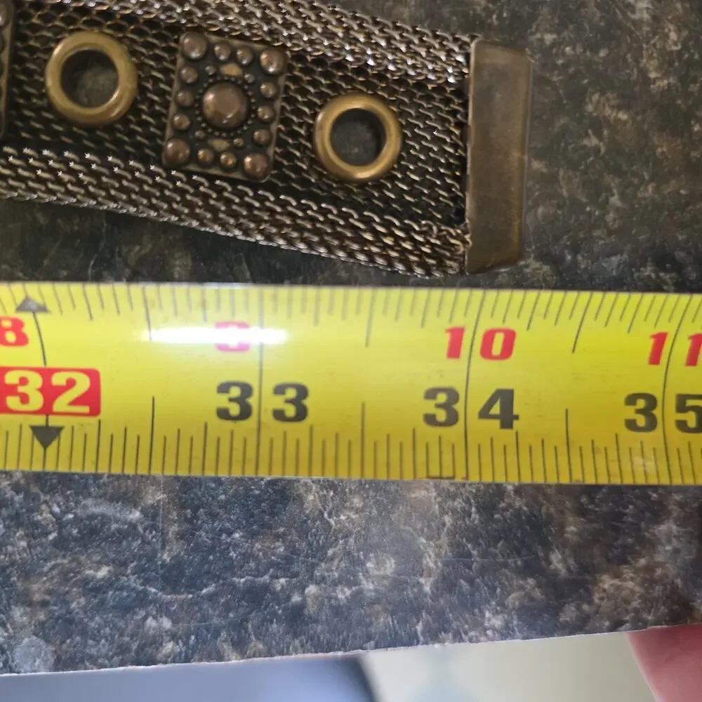 Vintage Sand Castle USA Gold Tone Metal Belt